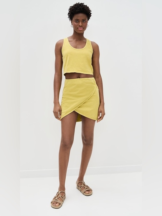 Les Tien Dresses & Skirts - Les Tien Kerry Crop Tank & wrap skirt set in electric dijon color size XS